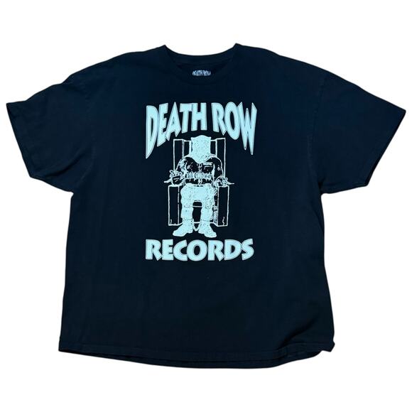Death Row Records T-Shirt Mens Black Logo Graphic Print Short Sleeve Tee Sz 2XL - Picture 1 of 5
